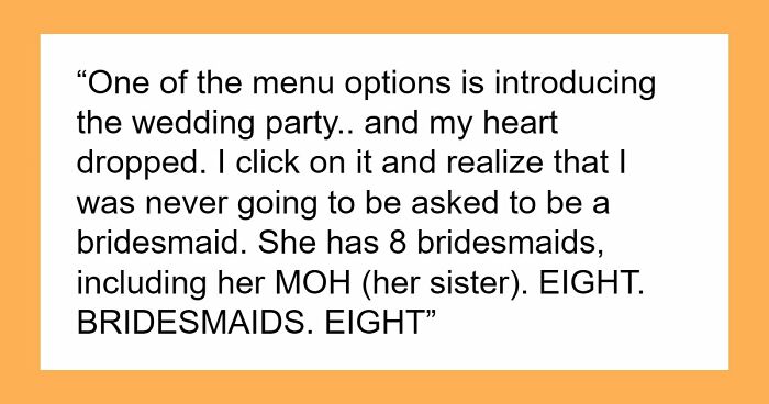 BFF Keeps Hinting Woman Will Be In Wedding Party Until A QR Code Reveals Eight Other Bridesmaids