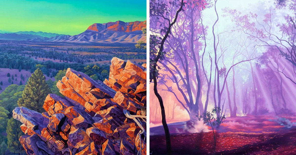 31 Dreamlike Landscape Paintings Given A Vaporwave Aesthetic