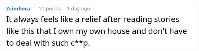 Comment expressing relief in owning a house and avoiding HOA issues Comment expressing relief in owning a house and avoiding HOA issues