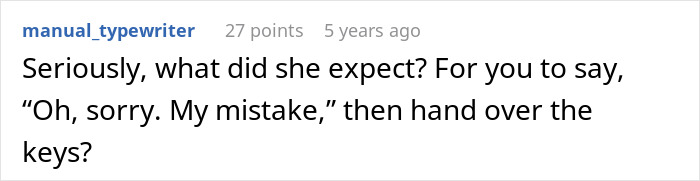 A Reddit comment questioning what Karen expected when she showed up to a stranger's home claiming her son deserved it more. A Reddit comment questioning what Karen expected when she showed up to a stranger's home claiming her son deserved it more.