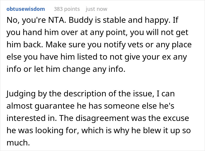 Comment warns to protect dog from ex after breakup Comment warns to protect dog from ex after breakup