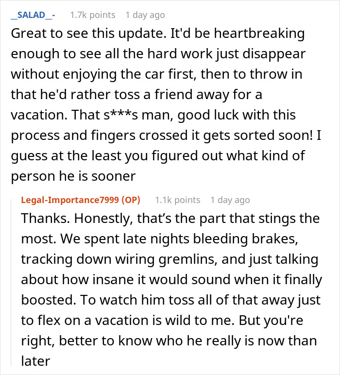 Guy Gets Betrayed By Friend After Putting His Heart And Soul To A Project Car They Were Working On Together Guy Gets Betrayed By Friend After Putting His Heart And Soul To A Project Car They Were Working On Together