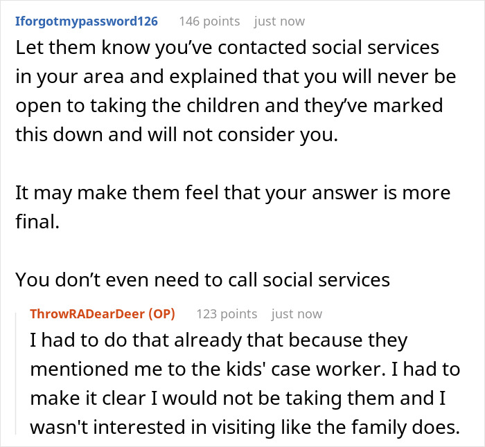 Reddit comments suggesting contacting social services about half siblings refusal Reddit comments suggesting contacting social services about half siblings refusal