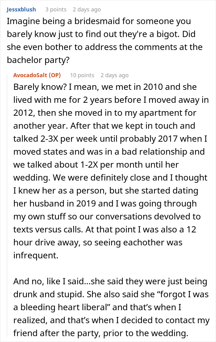 A woman finds out her sister is marrying into a racist family, shocked to see her defend them, and reveals how close she was to her sister. A woman finds out her sister is marrying into a racist family, shocked to see her defend them, and reveals how close she was to her sister.