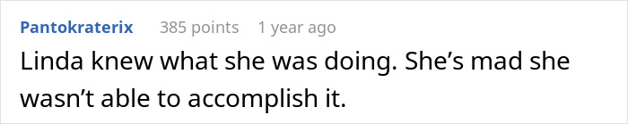 Comment about Linda knowing what she was doing at son's wedding by showing up in white.