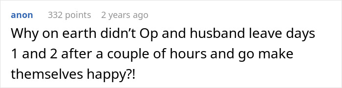Comment advising couple to leave early during an unorganized wedding Comment advising couple to leave early during an unorganized wedding