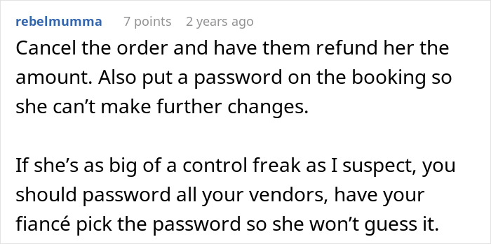 Advice on canceling wedding cake order and password protecting vendor bookings Advice on canceling wedding cake order and password protecting vendor bookings