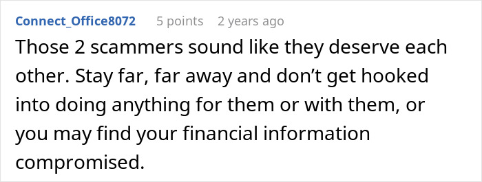 Comments warn about scammers involved in wedding fraud and financial risks