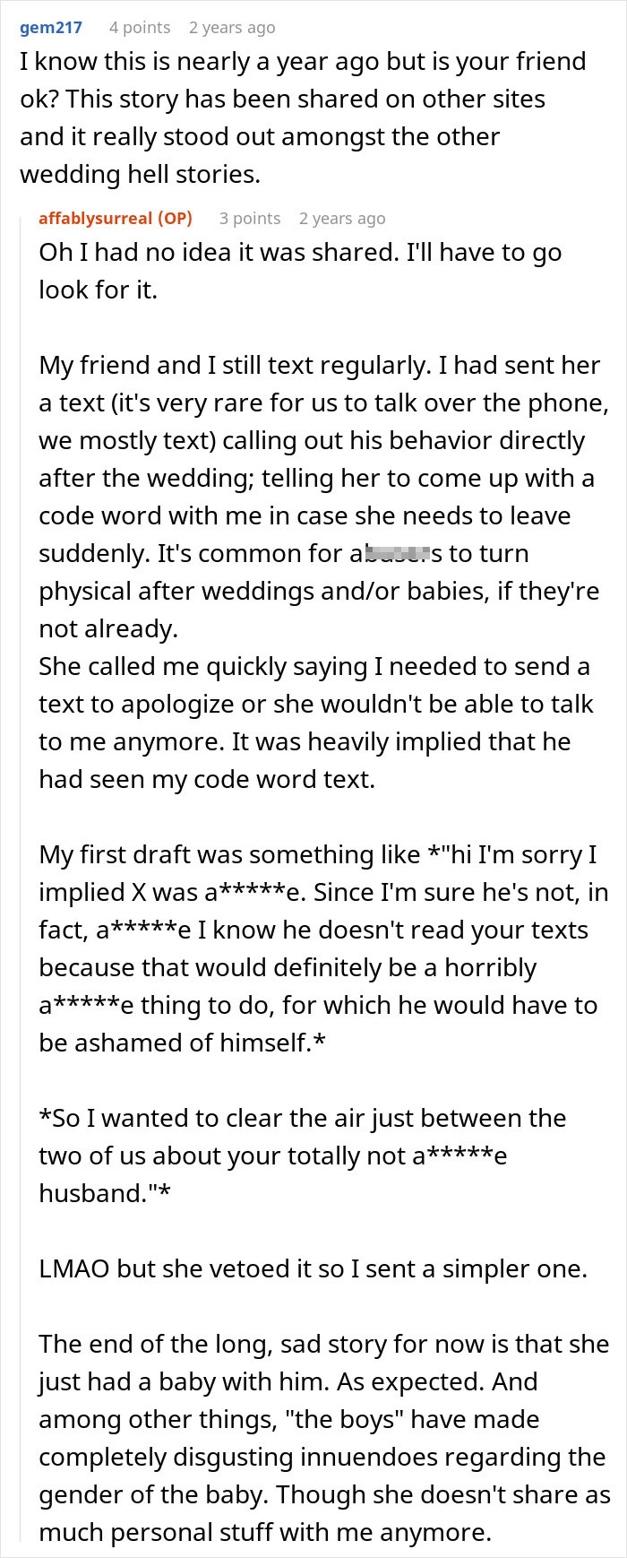 A screenshot showing text from an article about a groom making his wedding all about him and the boys.