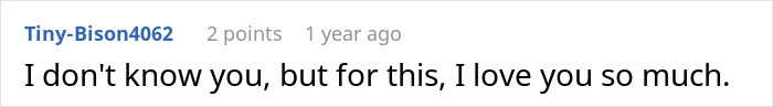A comment praising the bride for handling the MIL at the son's wedding who showed up in white.