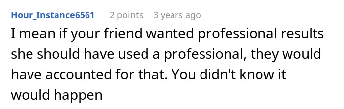Comment discussing professional results for gender reveal cake Comment discussing professional results for gender reveal cake