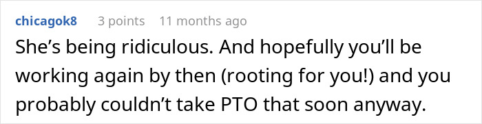 Comment calling the bride ridiculous and hopeful for job recovery