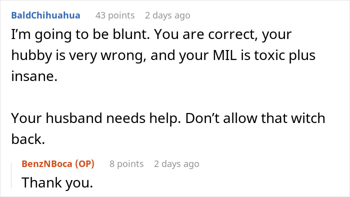 A Reddit user's comment about a grandma throwing a fit before a family vacation, refusing to leave and clinging to a toddler. A Reddit user's comment about a grandma throwing a fit before a family vacation, refusing to leave and clinging to a toddler.