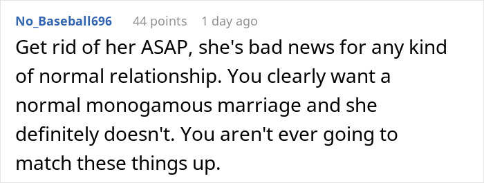 A user advises a guy to end a bad open marriage, noting his desire for a monogamous relationship. A user advises a guy to end a bad open marriage, noting his desire for a monogamous relationship.