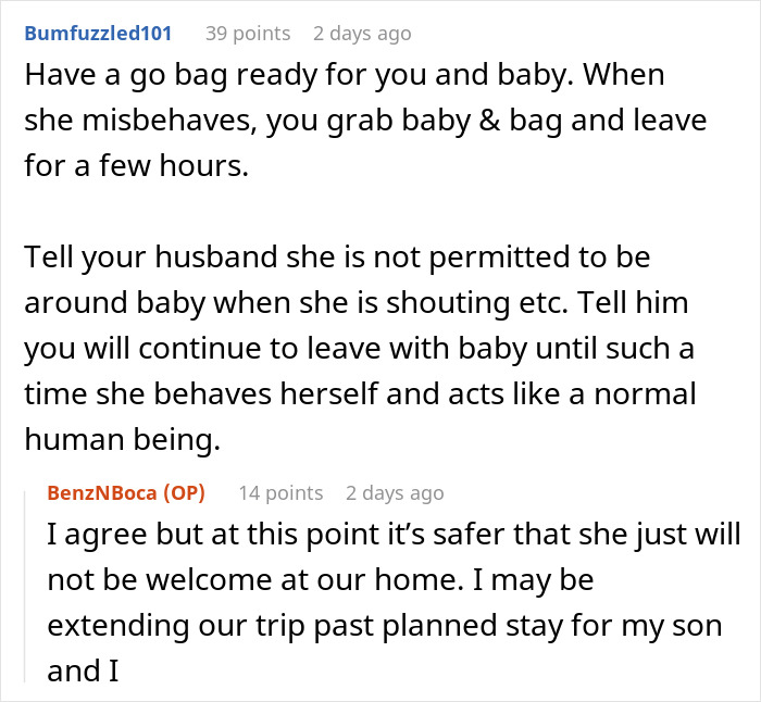 A Reddit discussion offering advice for a family dealing with a grandma who throws a fit and clings to a toddler. A Reddit discussion offering advice for a family dealing with a grandma who throws a fit and clings to a toddler.