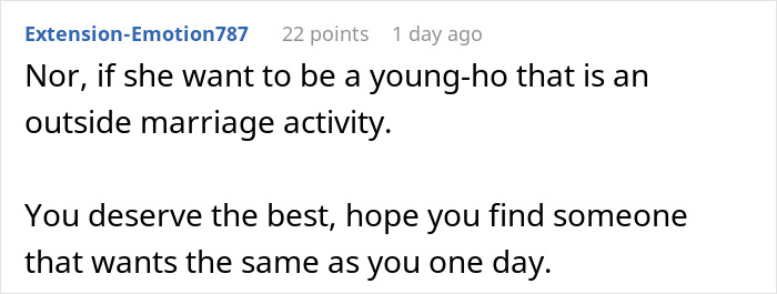 Comment about an open marriage, regretting it to avoid divorce, emphasizing finding someone compatible. Comment about an open marriage, regretting it to avoid divorce, emphasizing finding someone compatible.