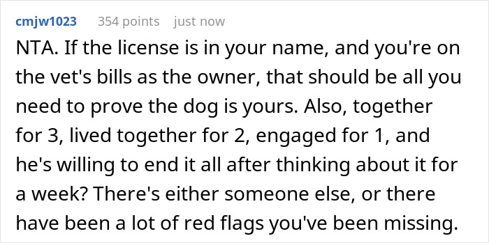 Comment explains proof of dog ownership amid breakup concerns Comment explains proof of dog ownership amid breakup concerns