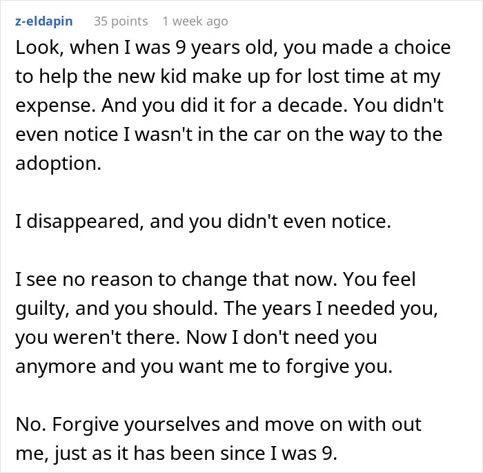 Guy Spends Childhood Playing Second Fiddle To Adopted Bro, Cuts Fam Off, They Want Reconciliation Guy Spends Childhood Playing Second Fiddle To Adopted Bro, Cuts Fam Off, They Want Reconciliation