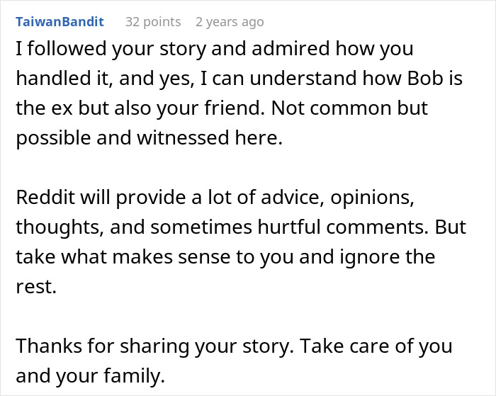 A Reddit user offering advice on an ex-wife's refusal to leave her husband's side after his accident.