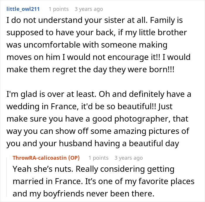 Reddit user advice on family support and wedding plans in France Reddit user advice on family support and wedding plans in France