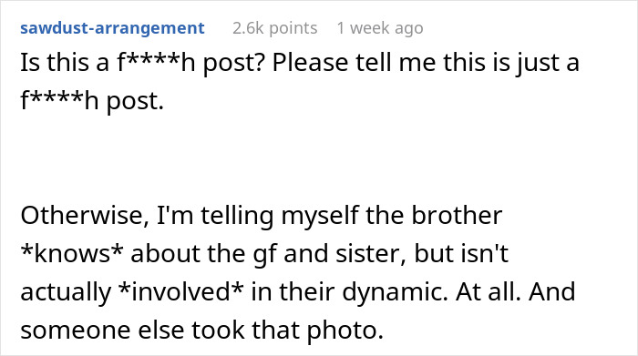 User questioning authenticity of explicit photo post