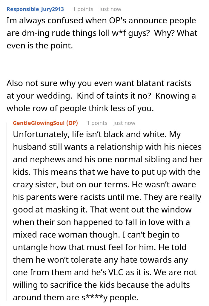 SIL Makes A Weird Demand For The Wedding: "Immediately Said No"