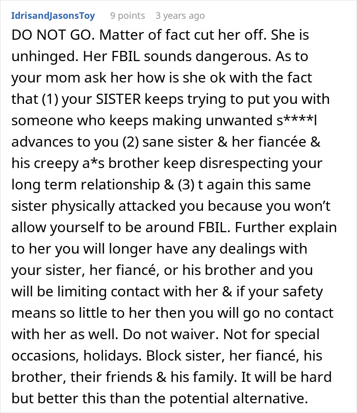 Warning to cut off toxic sister and creepy brother-in-law Warning to cut off toxic sister and creepy brother-in-law