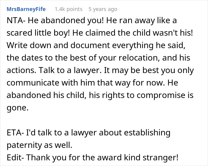 Advice to document abandonment and consult a lawyer for paternity case in pregnancy ghosting situation Advice to document abandonment and consult a lawyer for paternity case in pregnancy ghosting situation