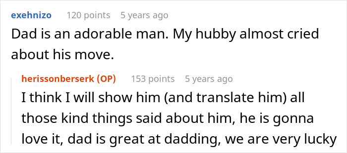 Comments about dad's reaction and wedding dress making situation