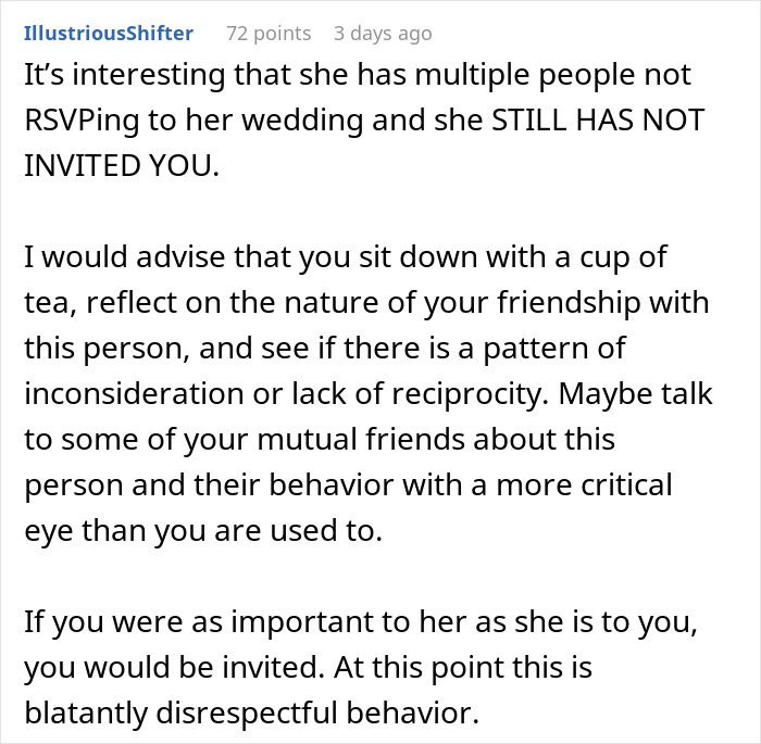 Bride Drops Friend From Wedding To Make Room For Others, It Doesn’t Go As Planned Bride Drops Friend From Wedding To Make Room For Others, It Doesn’t Go As Planned