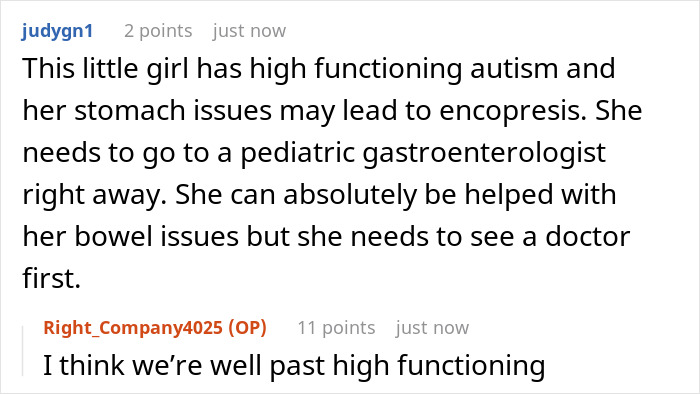 Comment advising medical evaluation for child's autism and stomach issues Comment advising medical evaluation for child's autism and stomach issues