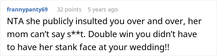 Comment saying cousin publicly insulted poster and missed wedding in story Comment saying cousin publicly insulted poster and missed wedding in story