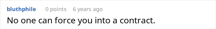 Comment stating no one can be forced into a contract by HOA Comment stating no one can be forced into a contract by HOA