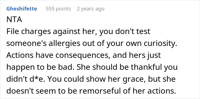 Sister Thinks Woman's Allergy Is A Lie, Her "Test" Gets Her Arrested Sister Thinks Woman's Allergy Is A Lie, Her "Test" Gets Her Arrested