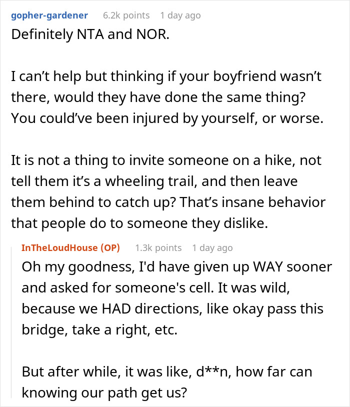 Woman Plans A Casual Hike With Friends, Ends Up Stranded On A Route Better Suited For Bikes And ATVs Woman Plans A Casual Hike With Friends, Ends Up Stranded On A Route Better Suited For Bikes And ATVs
