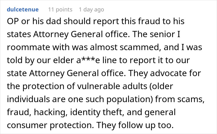 Comment suggesting reporting HOA scam fraud to Attorney General for consumer protection Comment suggesting reporting HOA scam fraud to Attorney General for consumer protection