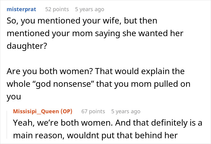 A screenshot of comments discussing the bride's mom's behavior and the wedding context.