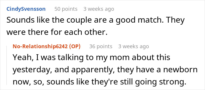Comments noting couple as a good match and still going strong