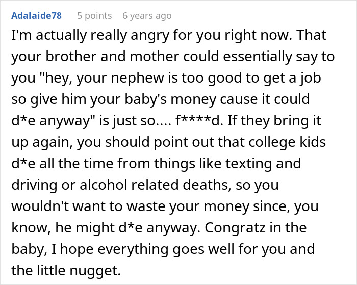 Woman Saves For Her Future Child For Years, Brother Thinks One Cruel Comment Will Get Him The Money