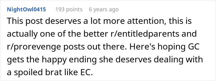 A comment supporting the sister, hoping she gets a happy ending after the entitled woman ruined her vacation and wedding.
