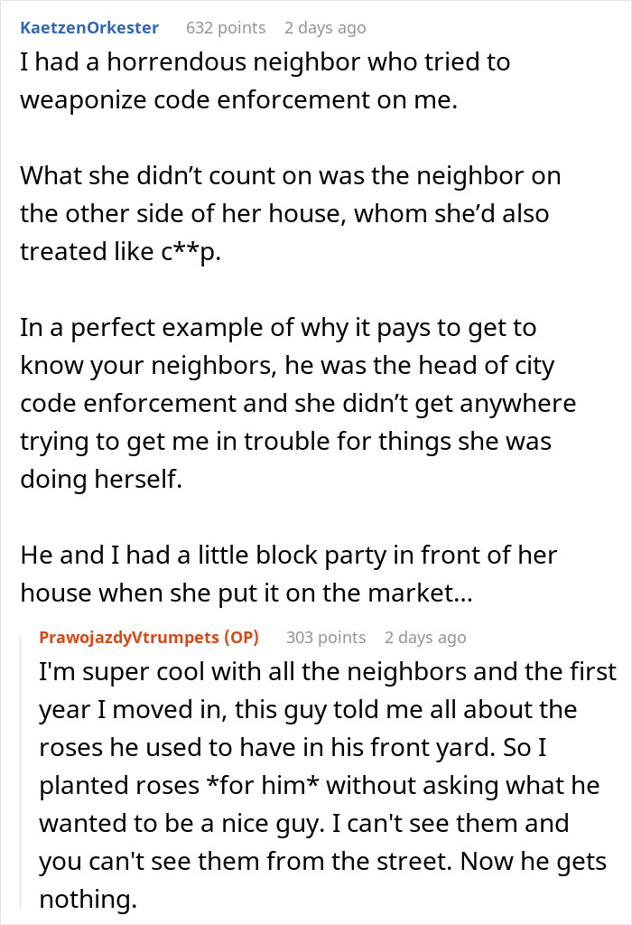 Conflict with entitled neighbor and city code enforcement story Conflict with entitled neighbor and city code enforcement story