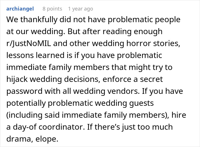Wedding advice to handle problematic family and elope if drama arises Wedding advice to handle problematic family and elope if drama arises