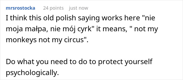 Comment quoting Polish saying on protecting oneself in family conflict Comment quoting Polish saying on protecting oneself in family conflict