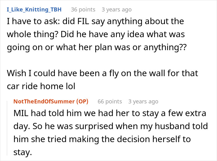 Pregnant woman starts contractions; MIL refuses to leave. FIL surprised by MIL's decision to stay.