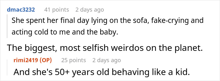 Discussion about selfish behavior of middle-aged mother-in-law towards family Discussion about selfish behavior of middle-aged mother-in-law towards family