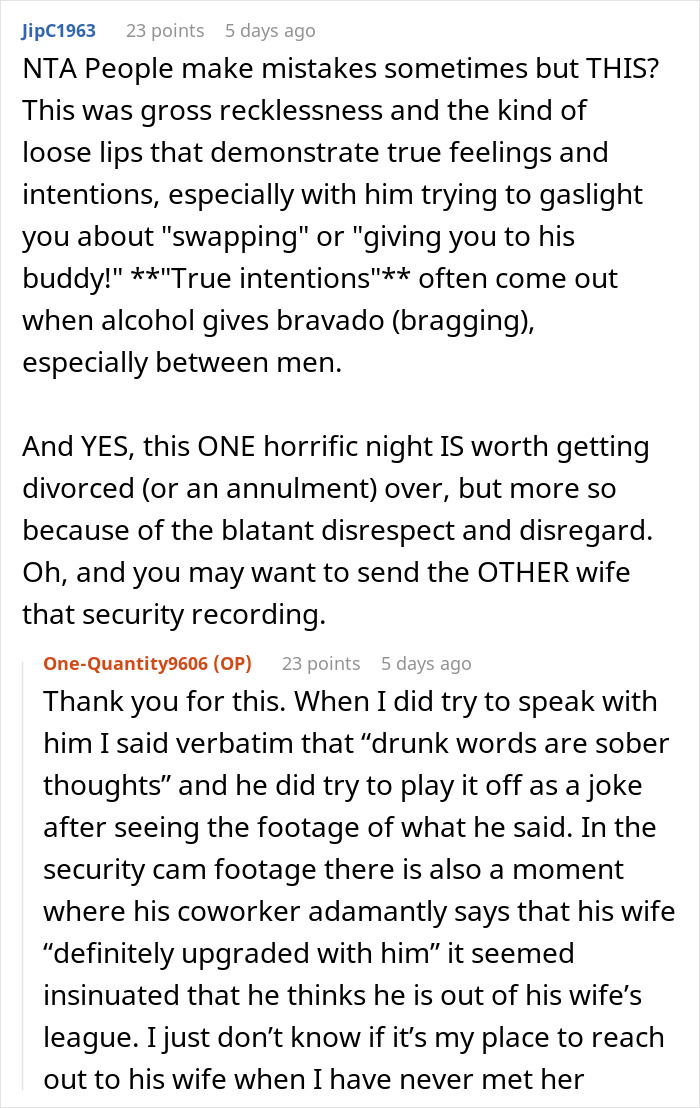 Comment on reckless drunken behavior exposing true intentions and gaslighting Comment on reckless drunken behavior exposing true intentions and gaslighting