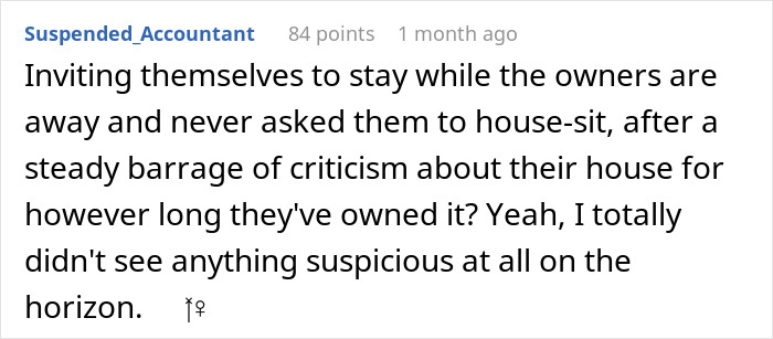 Sneaky In-Laws Try To Stay At Couple's Home When They're Not There In Order To Change It Completely