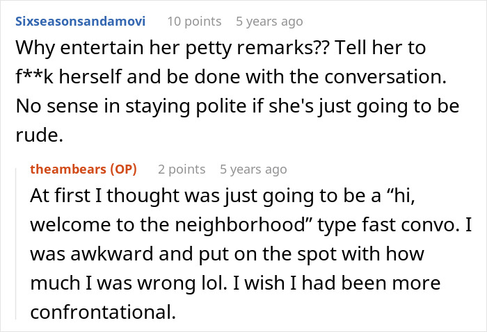 Another forum comment about a Karen showing up to a stranger's home, saying her son deserves it more. Another forum comment about a Karen showing up to a stranger's home, saying her son deserves it more.