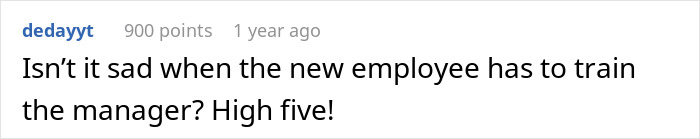 A new hire training a manager, highlighting management's illegal shenanigans.