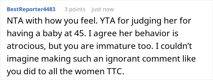 Comment debating judgment in baby custody and age 45 motherhood Comment debating judgment in baby custody and age 45 motherhood